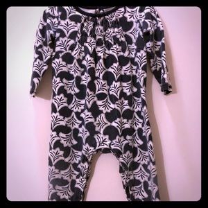Black & White Tea Romper size 12-18 months